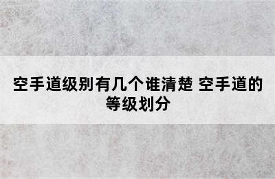 空手道级别有几个谁清楚 空手道的等级划分